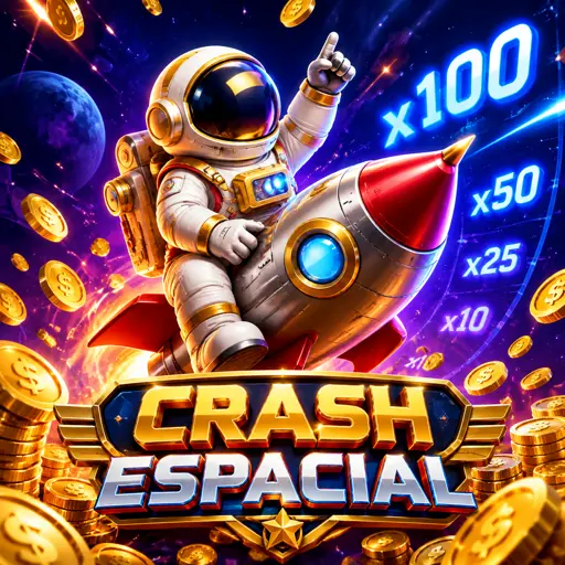 Crash game Spaceman com astronauta subindo no espaço e multiplicador em destaque